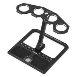 VRP 1/10 Aluminum Shock Stand with Parts Tray & Storage Pouch (Black) - Maintenance & Setup Tool